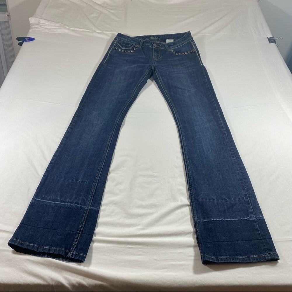 Stetson Hollywood Bootcut Jeans Studded Western Mid Rise Tab Pockets Rodeo
